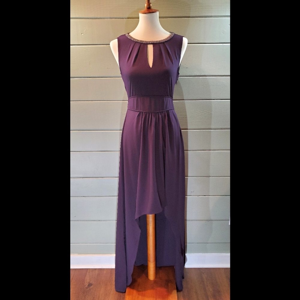 High-Low Dress with Sparkle Neckline